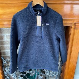 NWT Patagonia boys navy blue XL Retro Pile 1/4 zip fleece NWT